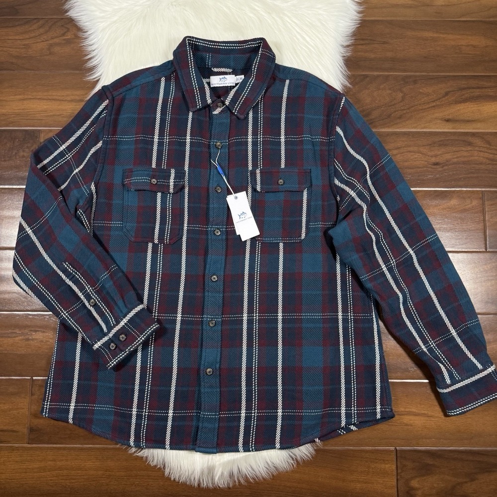 Southern Tide Men's Size XL Beachwood Plaid Twill Long Sleeve Shirt Button Up